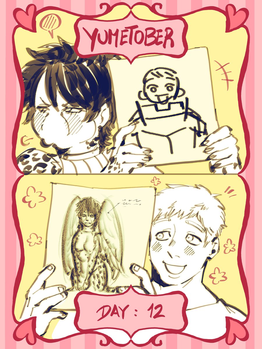 astrom0n's tweet photo. #elisyumetober2026
Day 12: Drawing each other
[ Astel x Laios ]

CREYERON QUE ME HABIA RENDIDO CON EL YUMETOBER CLARO QUE NO MUAJAJAJAJ
el hecho de que Laios sepa dibujar monstruos canónicamente me da mucha ternura y lo interprete asi:

#yumetwt #laiostouden https://t.co/mgWSjo12fX