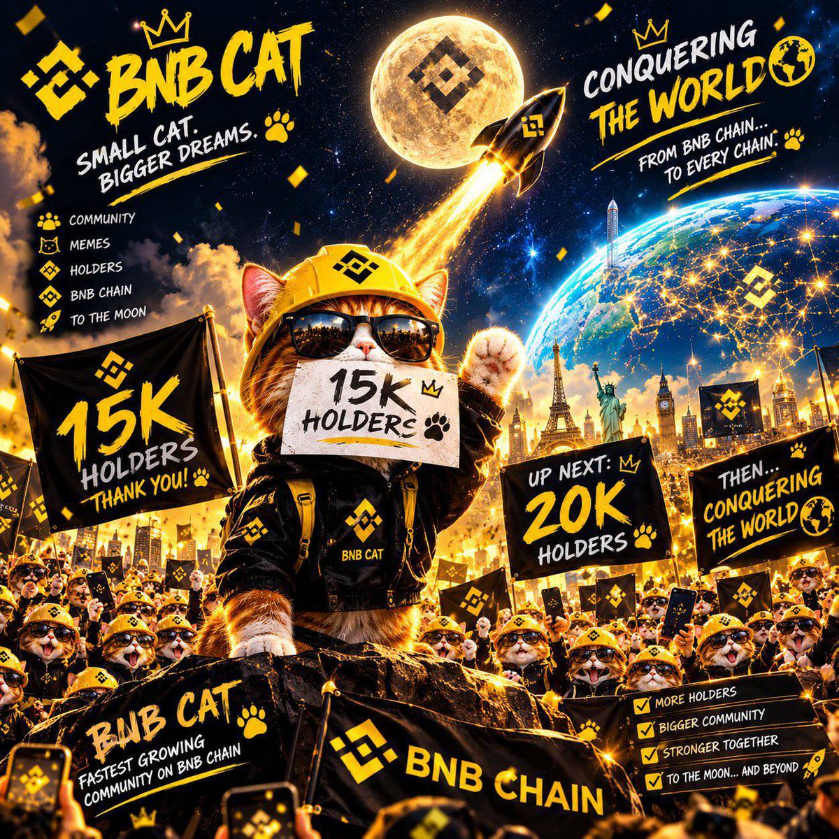Crestyqod's tweet photo. What if $BNBCAT becomes the next $SHIB? 🚀

Every giant memecoin started somewhere. Could the BNB Cat Army write the next legendary story? 👀🔥 https://t.co/XypLLuOdr5
