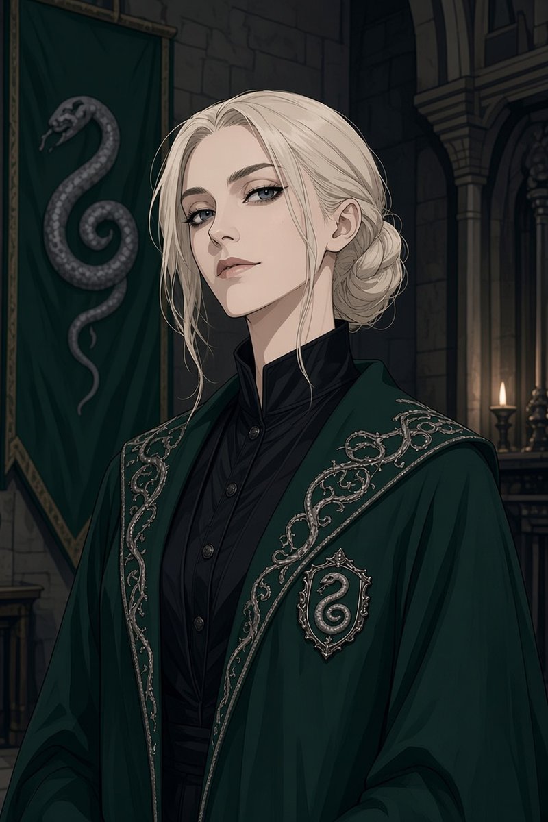 KaneofPiedmont's tweet photo. "Welcome to your first day, boys and girls. I'm Professor Potter, head of Slytherin House.

Follow my instructions, and you'll go far." https://t.co/rp8uvyjAuF