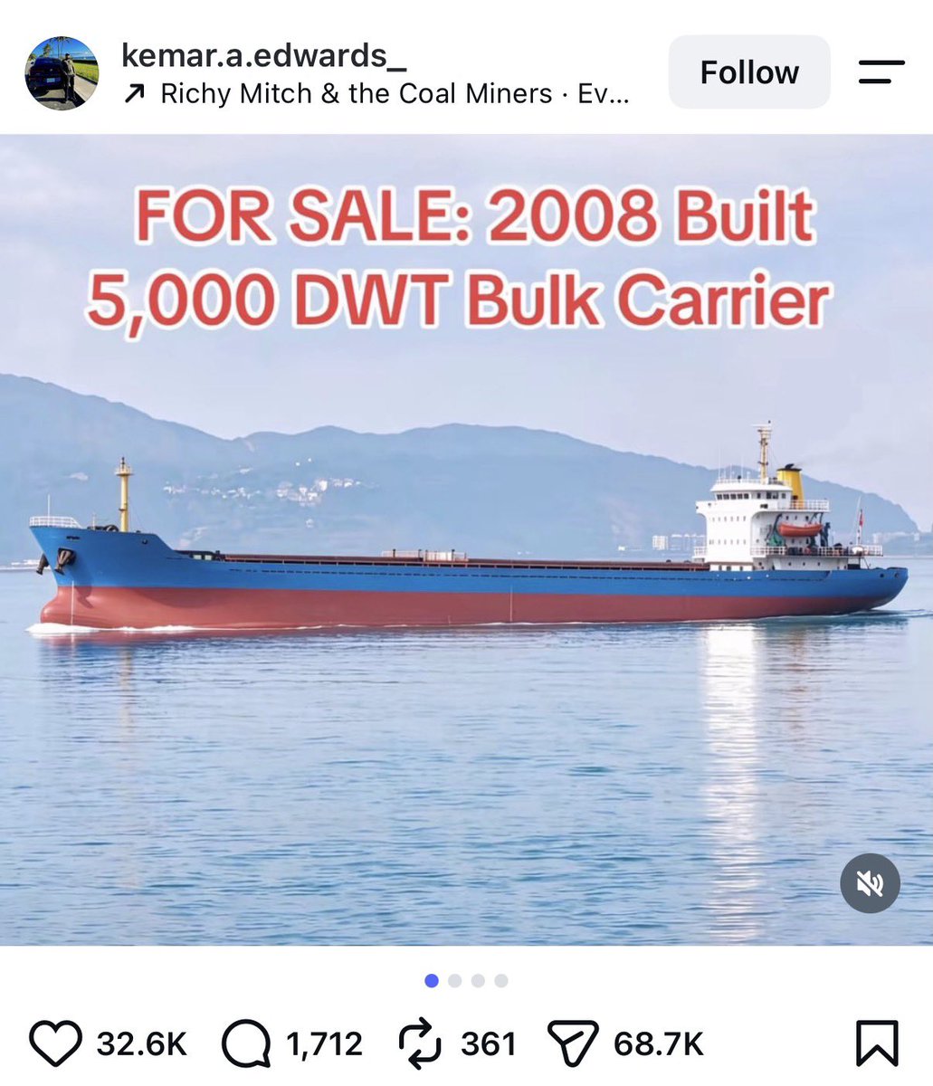 SledgeDev's tweet photo. Man just think about all the fishing and prompting I could do on that thing. Also Instagram might be the superior platform since it knows my inner desires of purchasing a large shipping vessel and taking the fam out to the open ocean https://t.co/KDrBwkhIqz