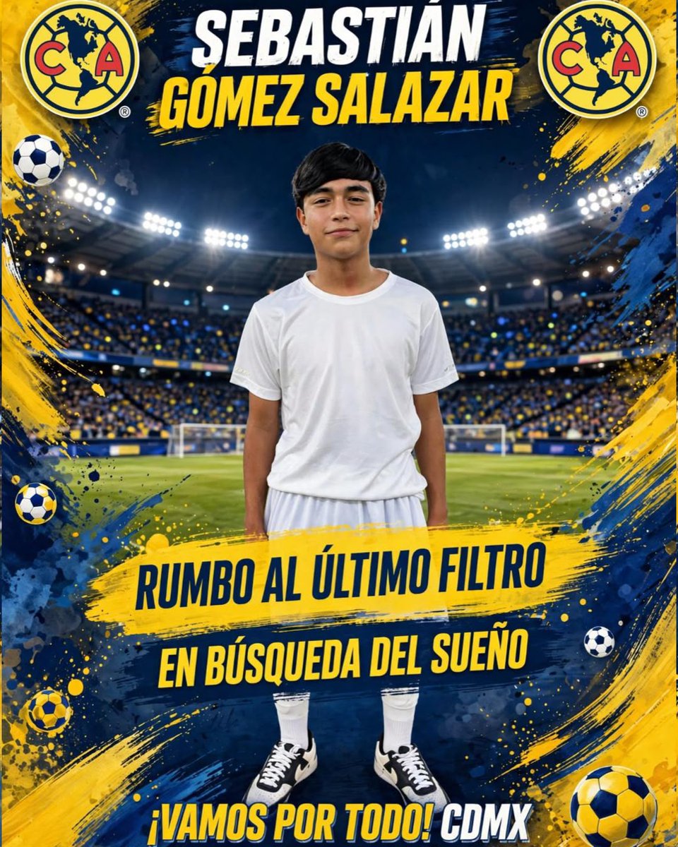 NoPasaNada_mx's tweet photo. ⚽ Sebastián Gómez Salazar, el joven navojoense que busca abrir el último candado para ser parte de las reservas juveniles del Club América, que hoy celebra su 110 aniversario.
#SebastianGomez #Navojoa #Futbol #FutbolDeNavojoa #ClubAmerica #EnBusquedaDelSueño https://t.co/Sf6c6rnwah