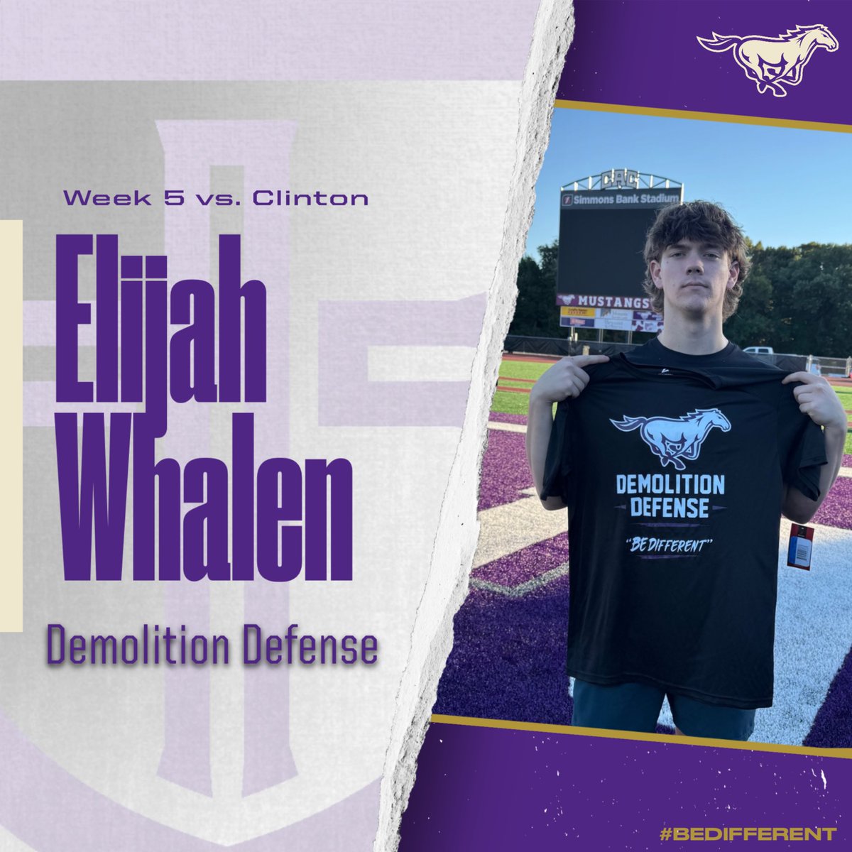 CAC_football's tweet photo. Shout out to Elijah Whalen for being the additions to the Demolition Defense for their efforts against Mayflower! Congratulations guys! #LTG #BeDifferent https://t.co/6L2vdPa8Sd