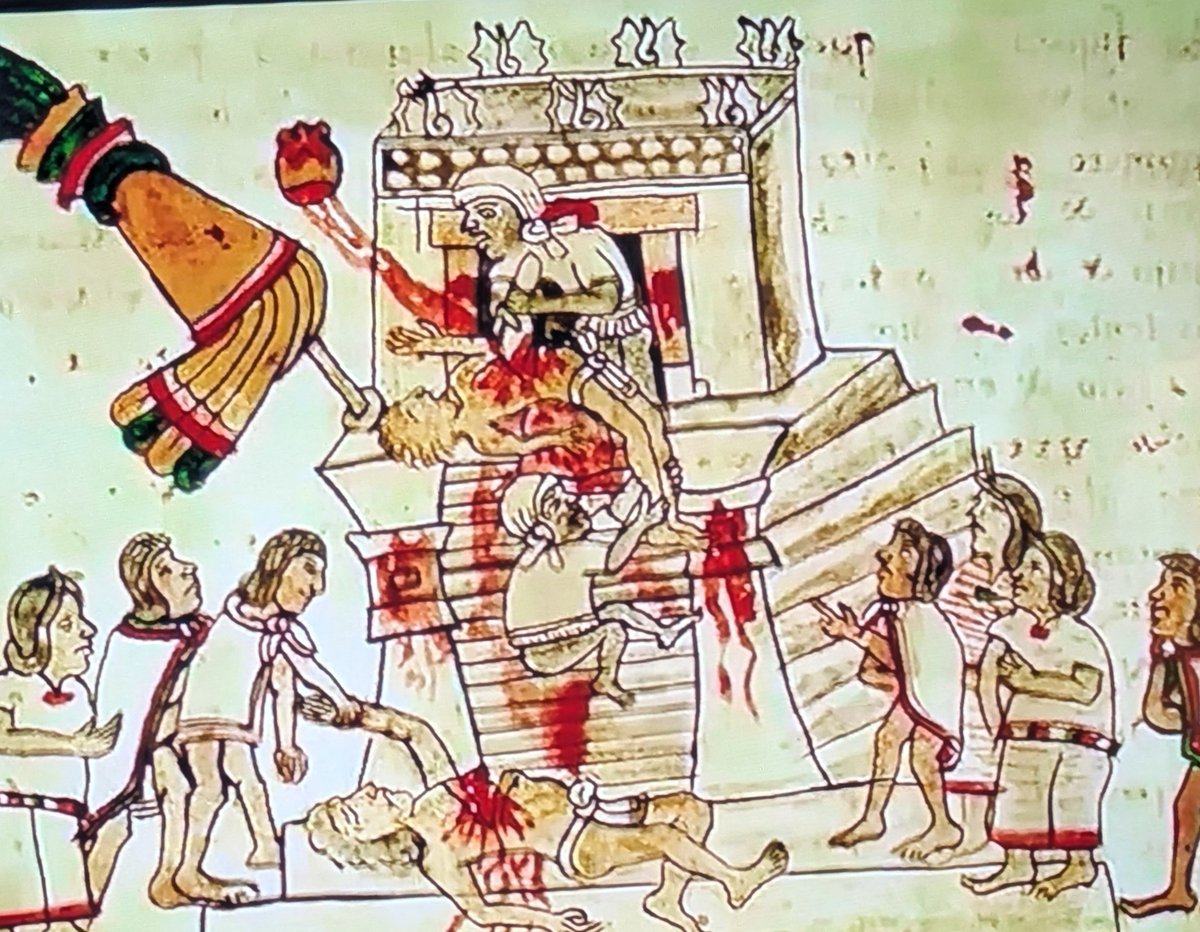 Nicoletta0602's tweet photo. Happy Columbus Day! 

Fifty years after Columbus, this is what Europeans found in the New World. 

Mostly peaceful human sacrifice by cutting out hearts alive. 

I wonder why people in South America don't do that anymore. 🤔 https://t.co/qSuTDCAgsX