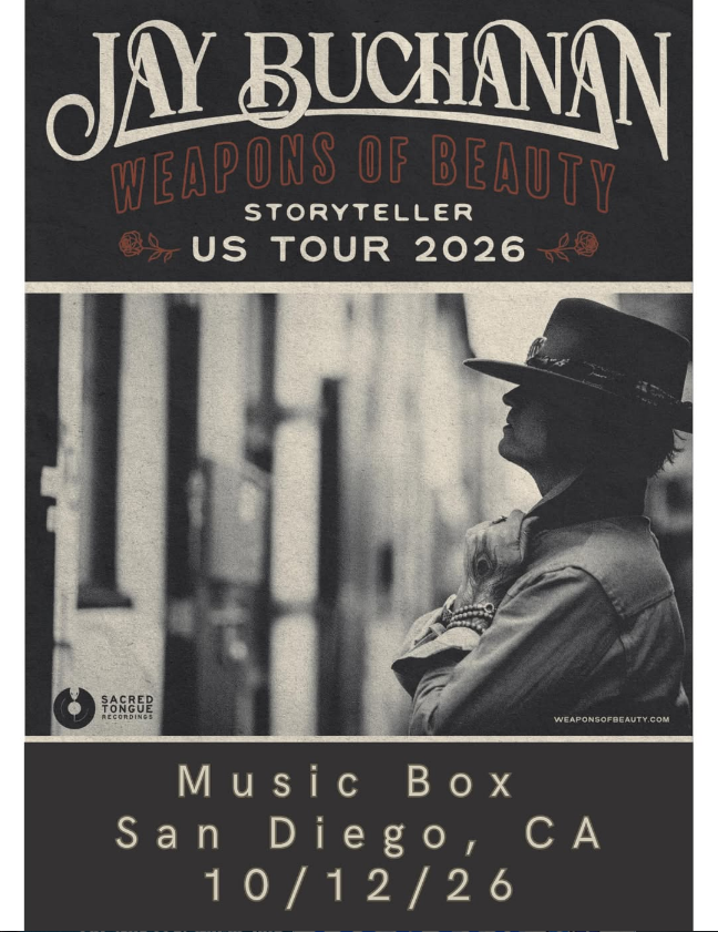 MusicBoxSD's tweet photo. TONIGHT: JAY BUCHANAN 🎤

A commanding voice, soulful sound, and powerful storytelling. Don't miss this special solo performance!

DOORS 7:30PM // 21+ // $32 🎟

https://t.co/XXTDqEg13p https://t.co/rHaX4QMQr6