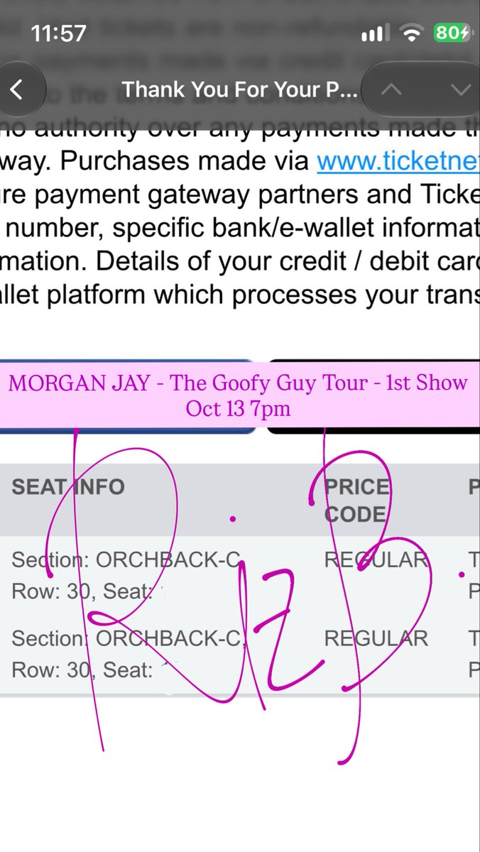 gloryburns's tweet photo. @WNW0AH Hii still interested?
Selling 2 tickets to MORGAN JAY - The Goofy Guy Tour - 1st Show  
OCTOBER 13 7pm

LOW PRICE orchestra center, near the aisle
RFS: my friend backed out last night https://t.co/5fE4Jn1lJj