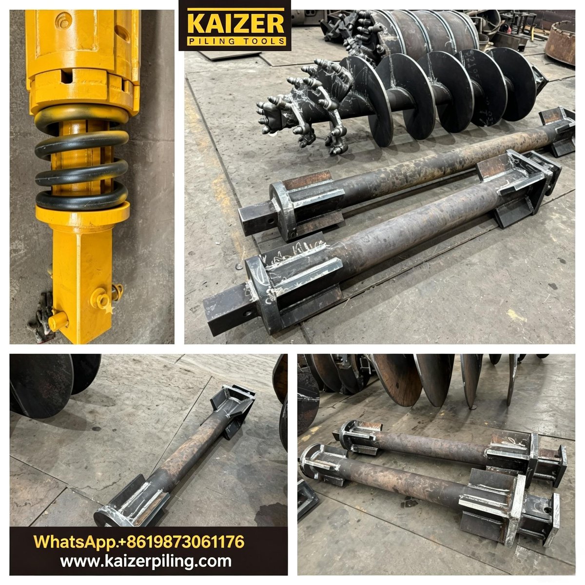 KaizerPiling's tweet photo. An extension rod for drilling tools must resist bending under combined crowd pressure and rotary torque. Bending typically occurs in the middle section where the unsupported span is longest. 
#BendingResistance #StraightnessControl #ExtensionRod #DrillingVibration https://t.co/tiW4Qsox8Y