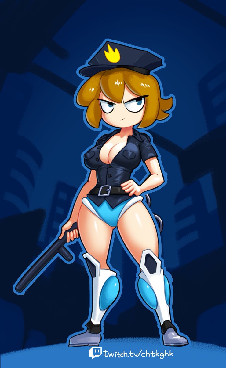 P4TTYWAGON's tweet photo. A "cybernetic peace-keeper" who lives in Tangent City, on Planet Land. Patty wears a "Siren Helmet", which can control the various blocks around Planet Land. Patty is depicted as an energetic and righteous hero who is determined to uphold law and peace. https://t.co/PDzR5RmS5H