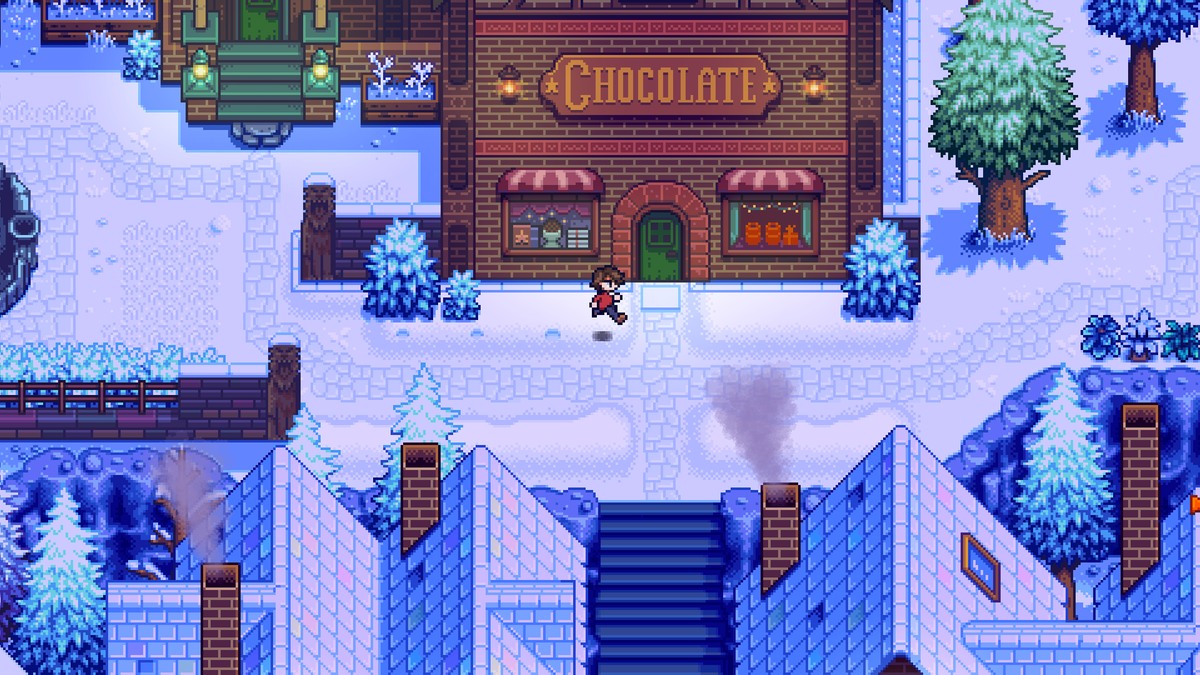 gamespark's tweet photo. 『Stardew Valley』制作者の次回作『Haunted Chocolatier』はアクションRPG寄りのゲームに。でも、ちゃんと「町ゲー」で鉱山に行くの好きだった人向け
https://t.co/JyU7Z6EqAH https://t.co/epU5pPfXDu