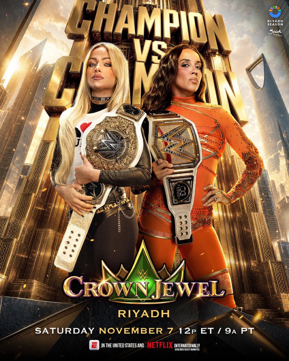 WrestleOps's tweet photo. OFFICIAL: Liv Morgan vs. Chelsea Green for the Crown Jewel Championship is set for ‘Crown Jewel’ 2026. https://t.co/EMDNaceMQc