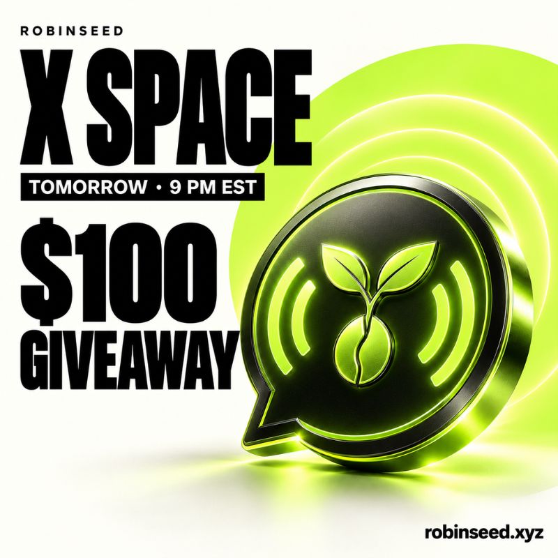 robinseed_xyz's tweet photo. 🌱 Tomorrow 🏹 9PM EST

@robinseed_xyz  Live Space, then $SEED goes live the day after.

Chill hangout. Open Q&amp;A. $100 giveaway on the night.

Last stop before launch. Bring questions.

https://t.co/DbpEmFnhLP

@RobinhoodCrypto @vladtenev $SEED https://t.co/7UlVS9RIy7