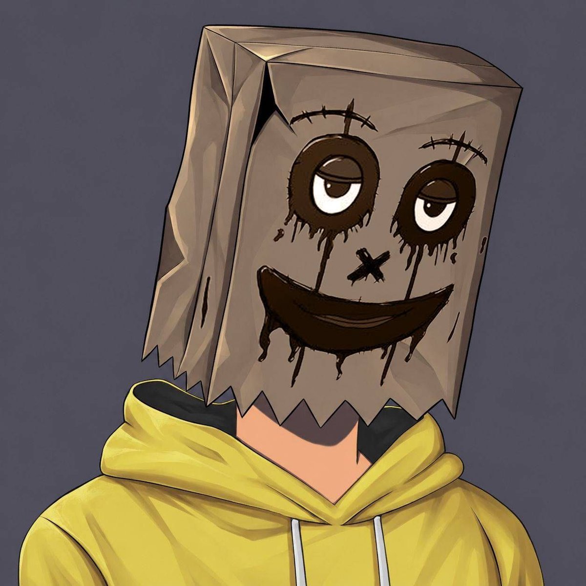 wearefaceless_'s tweet photo. Somewhere between creepy and kinda cute… 👀🖤

No face, no name, just a little chaos hiding under a paper bag. 🛍️🎨 https://t.co/mQjlcDWDqQ