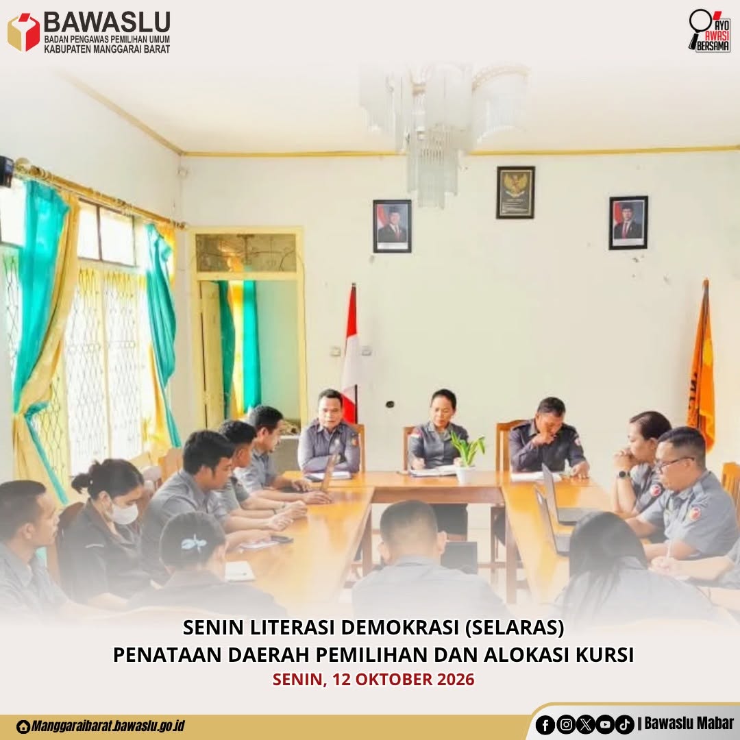 Bws_mabar09's tweet photo. #SahabatAwas!

Apa saja kerja Bawaslu di luar tahapan Pemilu? 📚🔎 Yuk, kenali melalui program SELARAS!

🔗 https://t.co/DThjHZKyFp

#BawasluRI #BawasluNTT #BawasluMabar #SELARAS https://t.co/tLXgKQdF4B
