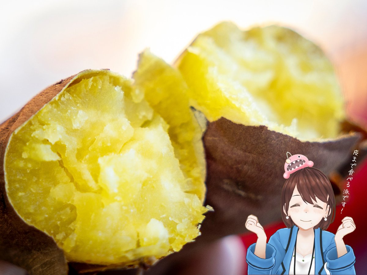 ibakira_Vtuber's tweet photo. おばらき〜！🌞
今日10月13日は「さつまいもの日」なんだとか🍠

茨城はさつまいもの産出額が全国1位！
なので私、焼きいもにはこだわりがありまして…

皮まで、ぜんぶ食べる派です…！😋✨ https://t.co/n8GsqRVdwL