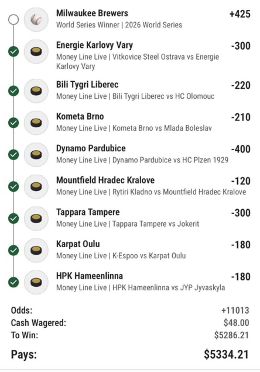 br_betting's tweet photo. BREWERS LAST LEG WITH RANDOM EUROPEAN HOCKEY 😭 https://t.co/WMkBv5tqmi