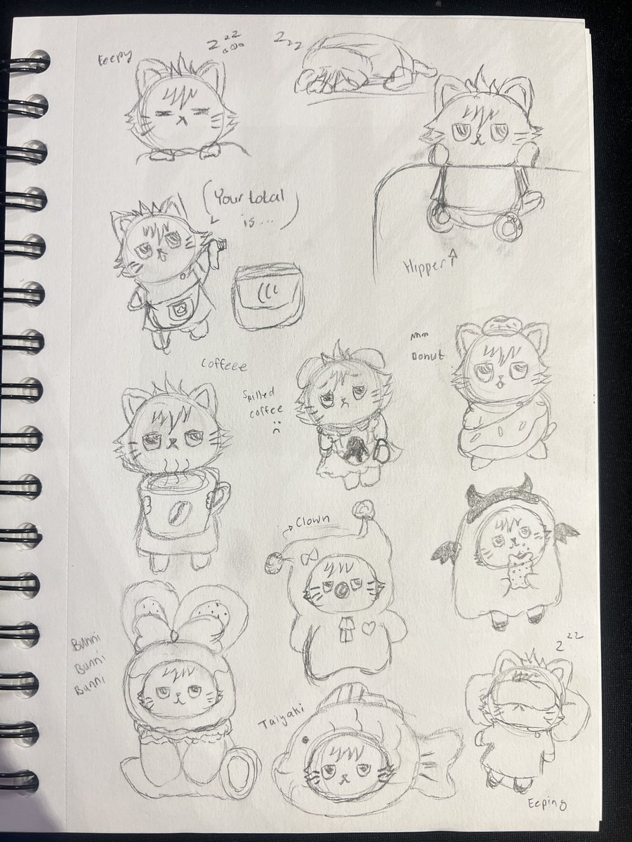 Tricksterver's tweet photo. Doodles with Megunyan based on the blind boxes at work (๑╹ω╹๑ ) https://t.co/IJEnDuhdb0