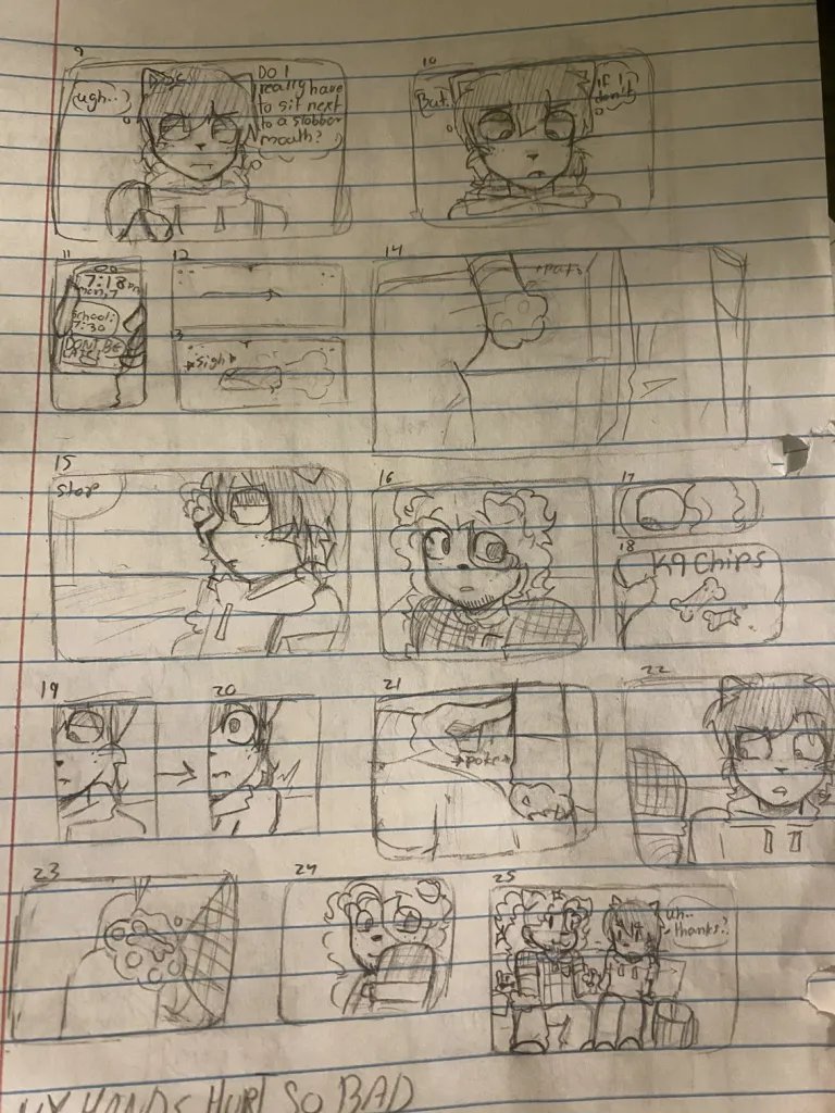 Bellcrack_'s tweet photo. was going through my old notebooks and found this comic thing i made during 8th grade so ill drop it before i go showr 4/5
its corny but i was 13 letmelive https://t.co/ihU9yXgypt