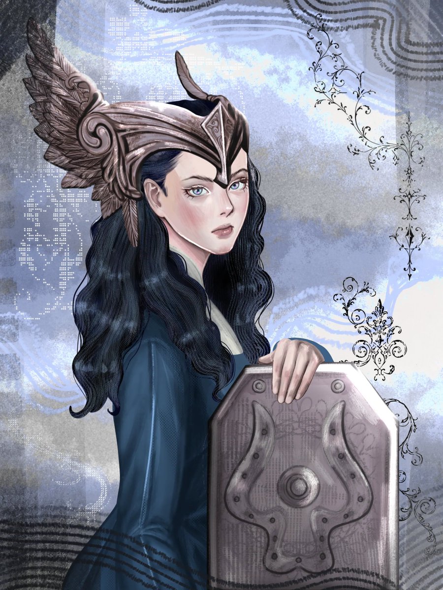 malithecowboy's tweet photo. alayne stone as a knight of the vale (or a valkyrie) for #sansaweek2026 

art by the lovely @kafkindaweird https://t.co/8l8YgNddrc