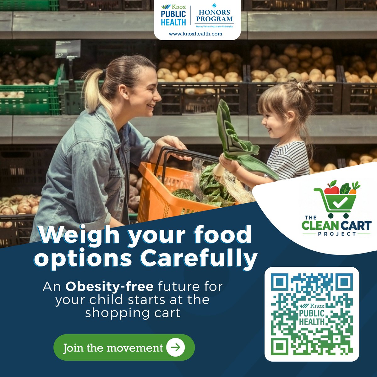 KnoxHealthOH's tweet photo. The Clean Cart Project is here!๐
Join us through Oct. 31 as we uncover hidden food villains, learn healthier swaps, and build better habits together. Scan the QR code or see the link in comments to get started!
#TheCleanCartProject #KPH https://t.co/UMO0EJJ7LR