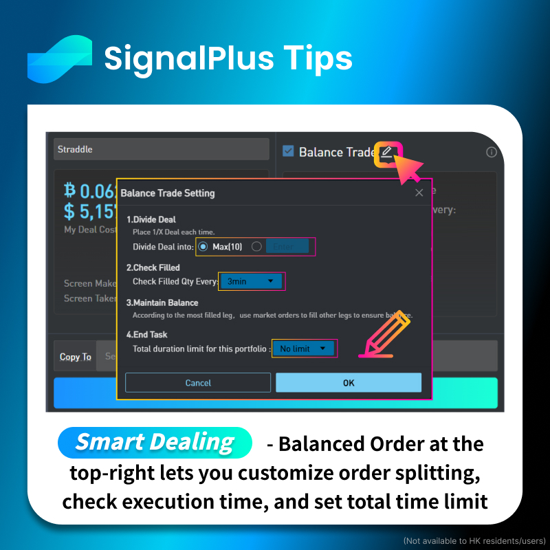 SignalPlus_Web3's tweet photo. 🎯 Large single orders hard to fill? Losing out to slippage?

💡 Use the SignalPlus Iceberg Strategy and quietly conquer the market!
✅ Automatically split large orders into multiple smaller ones, placed in batches.
✅ Execute discreetly, avoiding price fluctuations that cause slippage.
✅ Customize split quantity and execution time.

📍 Find it at https://t.co/Pfs8LgfAQg - Left side: "Smart Dealing" - Top right: "Iceberg"