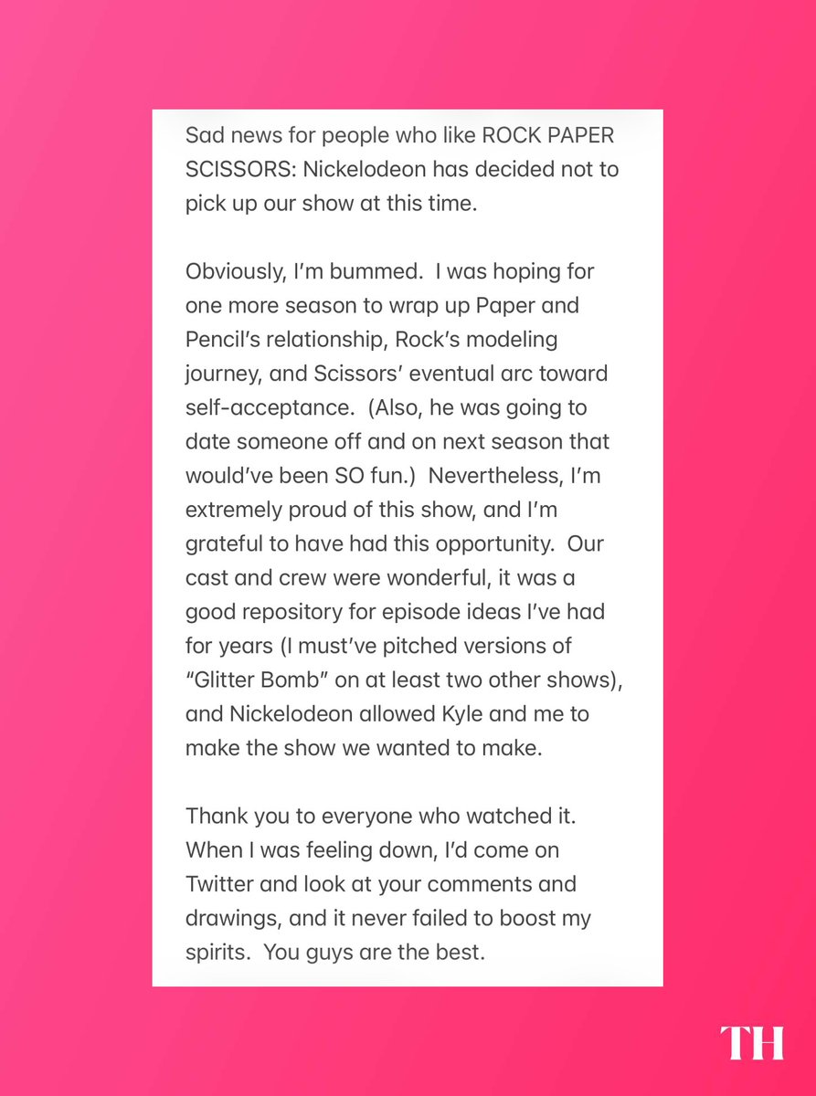 ToonHive's tweet photo. ‘Rock, Paper, Scissors’ has officially ended its run on Nickelodeon according to co-creator Josh Lehrman (2024-2026).

The show ended with a rare three-season run with Lehrman hoping to expand the characters’ arcs. https://t.co/Pxevuy35ZF