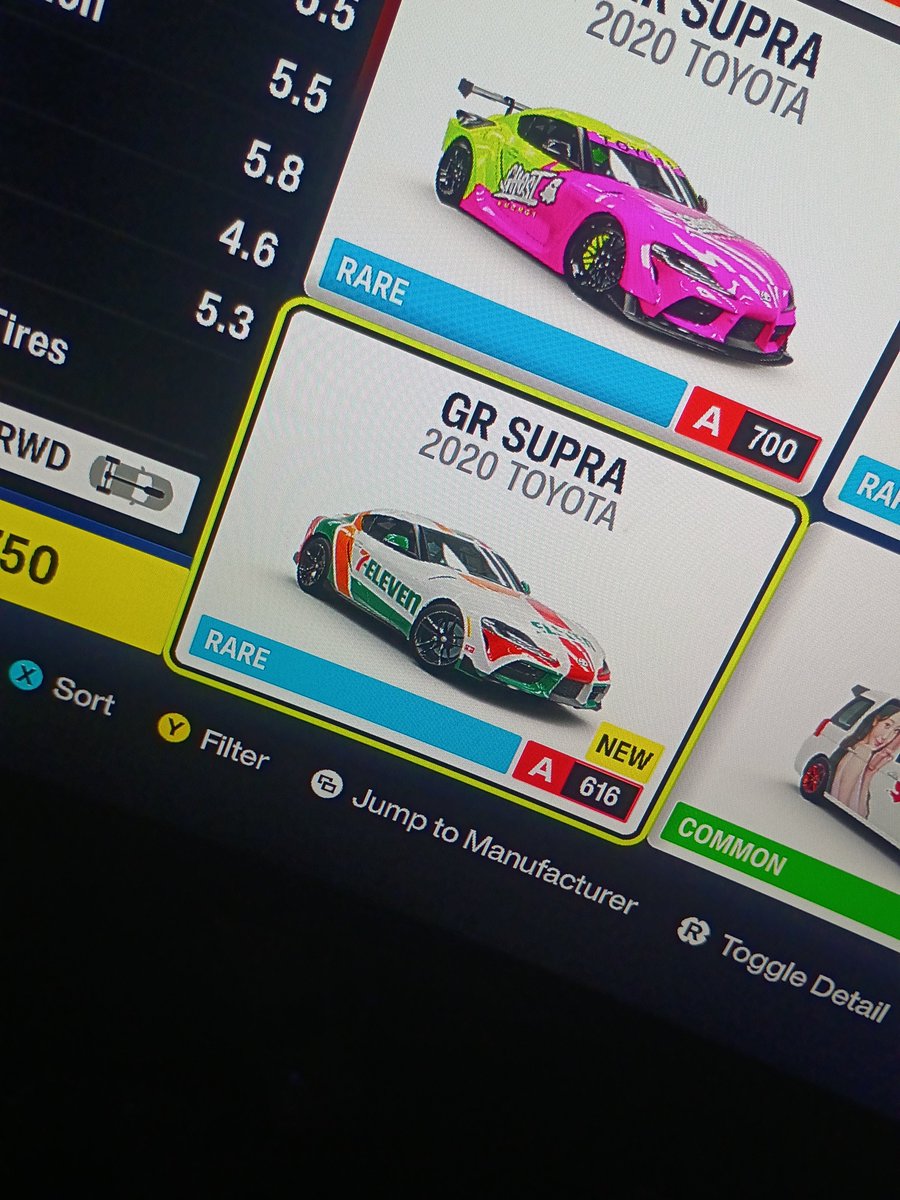 WBeast111's tweet photo. Got my 7 eleven GR Supra livery for Forza Horizon 6 and a free slurpee. 🔥 https://t.co/kFz10TdG5g