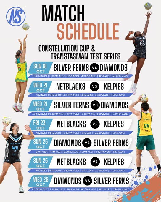 ajsmith_me's tweet photo. @CGDay21 Annual #netball was starts on 18 October. Live on πΊ
@AussieDiamonds @SilverFernsNZ #GoDiamonds #netballchaos https://t.co/kz1uSEohhg