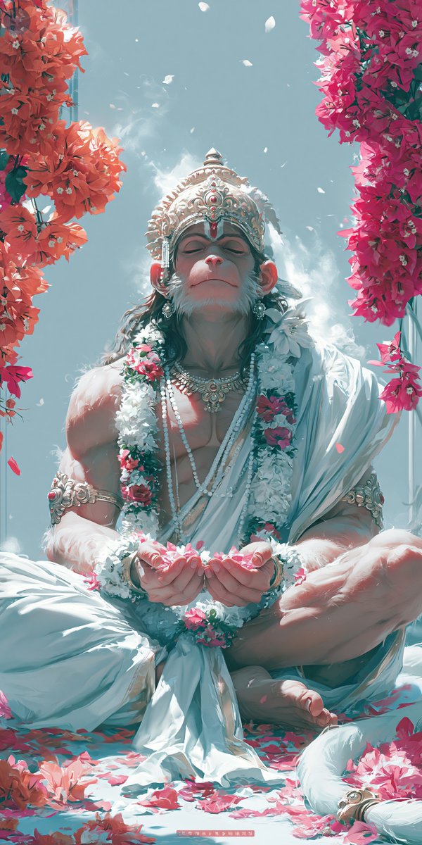 Akara__1's tweet photo. He can lift mountains, but all he wants to hold are flowers for his Prabhu. 🌸🥺

#Hanuman #Bajrangbali #Anjaneya #JaiHanuman #Bhakti https://t.co/vcqpnRWBGK