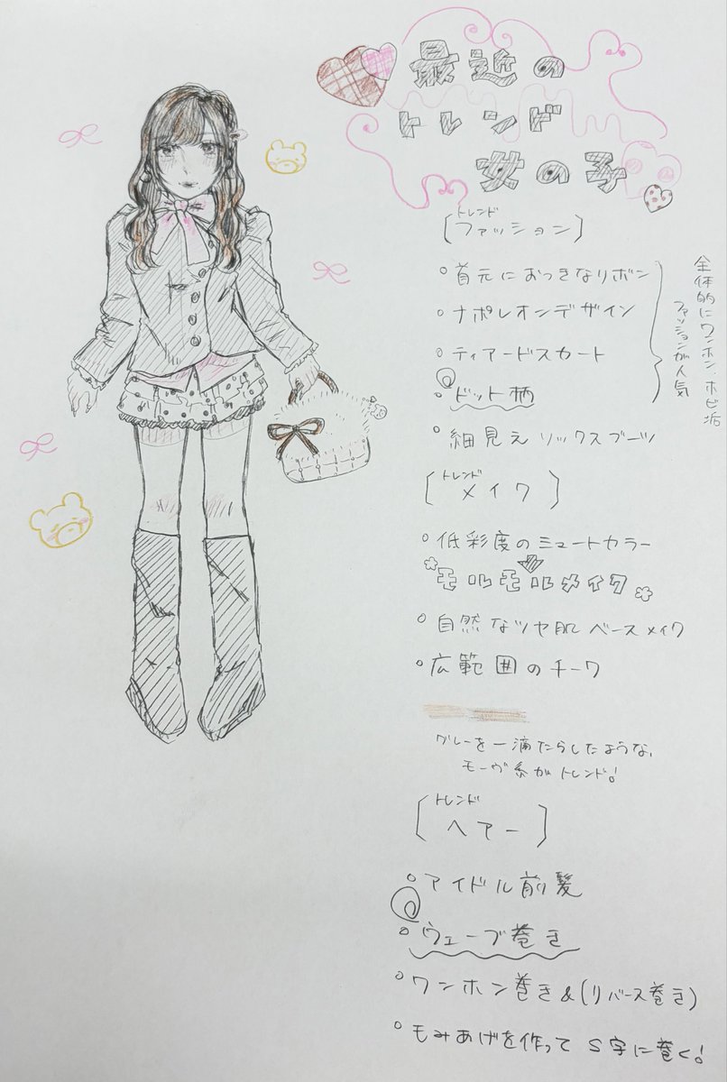 m_nmtbk's tweet photo. 授業でやった、
トレンドの女の子はどんなの？ってやつ
スタイル鬼悪になっちゃったけど
お顔可愛いの( ՞ෆ ̫ ෆ՞ ) https://t.co/VlBgZUGyzj