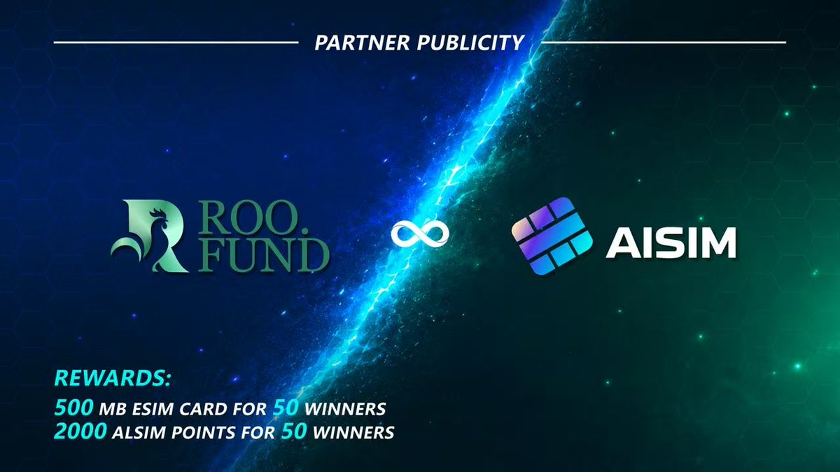 roo_fund's tweet photo. ROO FUND × AISIM Partnership Giveaway

AISIM  is building a next-generation AI connectivity and financial ecosystem, combining global eSIM, AI APIs, VIAIPhone, digital wallets, and U Card for investing, asset management, and global payments.

#AISIM #ROOFUND #AI  #Giveaway https://t.co/qpreRyJROl
