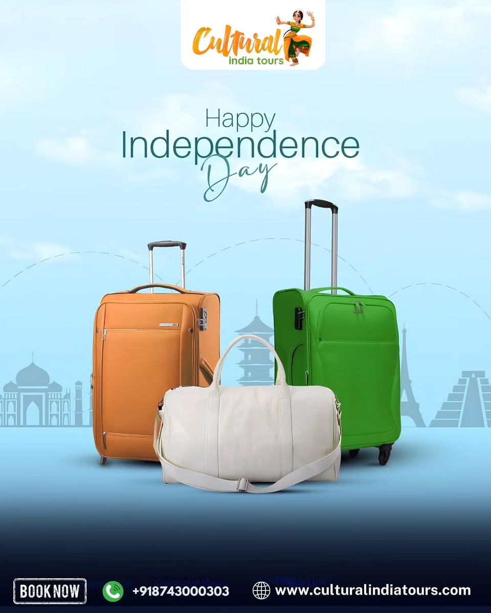 Edi_Gabrielkai's tweet photo. This Independence Day, celebrate the freedom to explore India’s rich heritage, vibrant culture, and unforgettable destinations. Travel India. Experience its culture. Celebrate its freedom. Happy Independence Day! https://t.co/tO8KHf5zoe