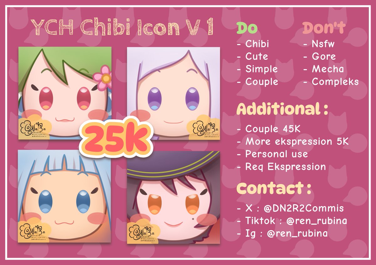 DN2R2Commis's tweet photo. @0x1lovesoobinn Aku jual com chibi kakk ini sample ya, sama lagi ada urgent comis YCH Chibi icon (⁠.⁠ ⁠❛⁠ ⁠ᴗ⁠ ⁠❛⁠.⁠)/ https://t.co/tCEDLxtrLy