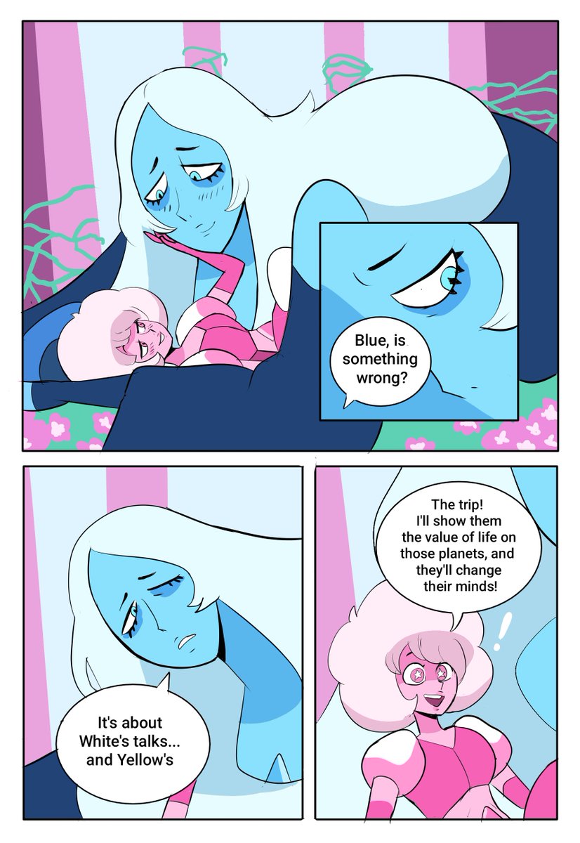 Darooart's tweet photo. Yes, in this AU, the Blink diamond is possible #stevenuniverse #bluediamond #pinkdiamond #comic https://t.co/GPjkItEKQY