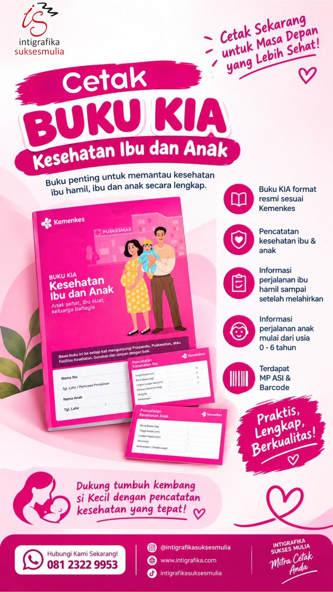 intigraf's tweet photo. Percetakan buku custom seperti buku kia  dengan spesifikasi : 
✅ Bahan kertas cover 260gsm, isi hvs 70gsm  
✅ Dicetak 4/4 full colour  
✅ Finishing jilid bending dan cover dilaminasi glossy ✅ Isi 154 halaman  
✅ Ukuran besar 17,5 x 25 cm (tertutup)
✅Stiker bahan bontaks https://t.co/JE8mqRE5Ew