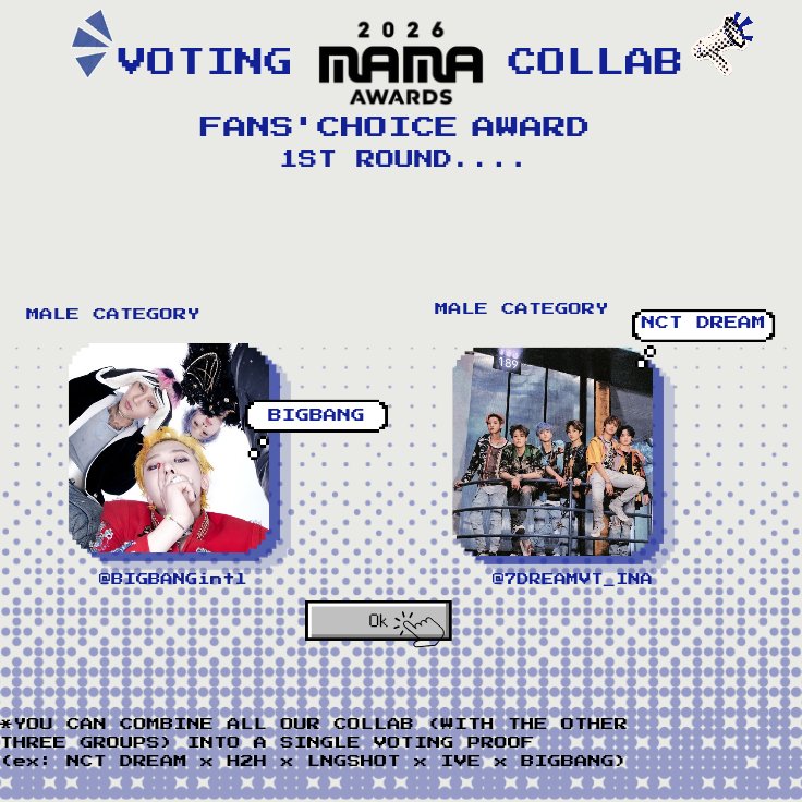 7DREAMVT_INA's tweet photo. [ MAMA VOTING COLLABORATION ]

DREAMzens! We're collaboration with @BIGBANGintl for 1st round of MAMA Fans Choice Award today

🎯 100 proof
⌛️ 23:59 KST / 21:59 WIB (before reset time)

⬇️ drop your voting proof in reply section/GDRIVE⬇️
🔗https://t.co/DU29EtC6Zt
#dreamzenvote https://t.co/izedqskaS5