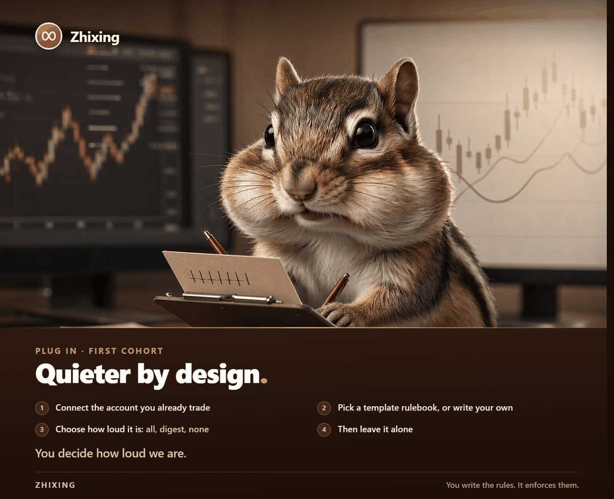 ZhixingAgent's tweet photo. Four instructions. Three of them are setup. The fourth is: leave it alone.

In between, you choose how loud we are — every action, a weekly digest, or silence.

Skipping that one is how an agent becomes noise.

#AIagents #crypto https://t.co/Ah7TS4TfbE