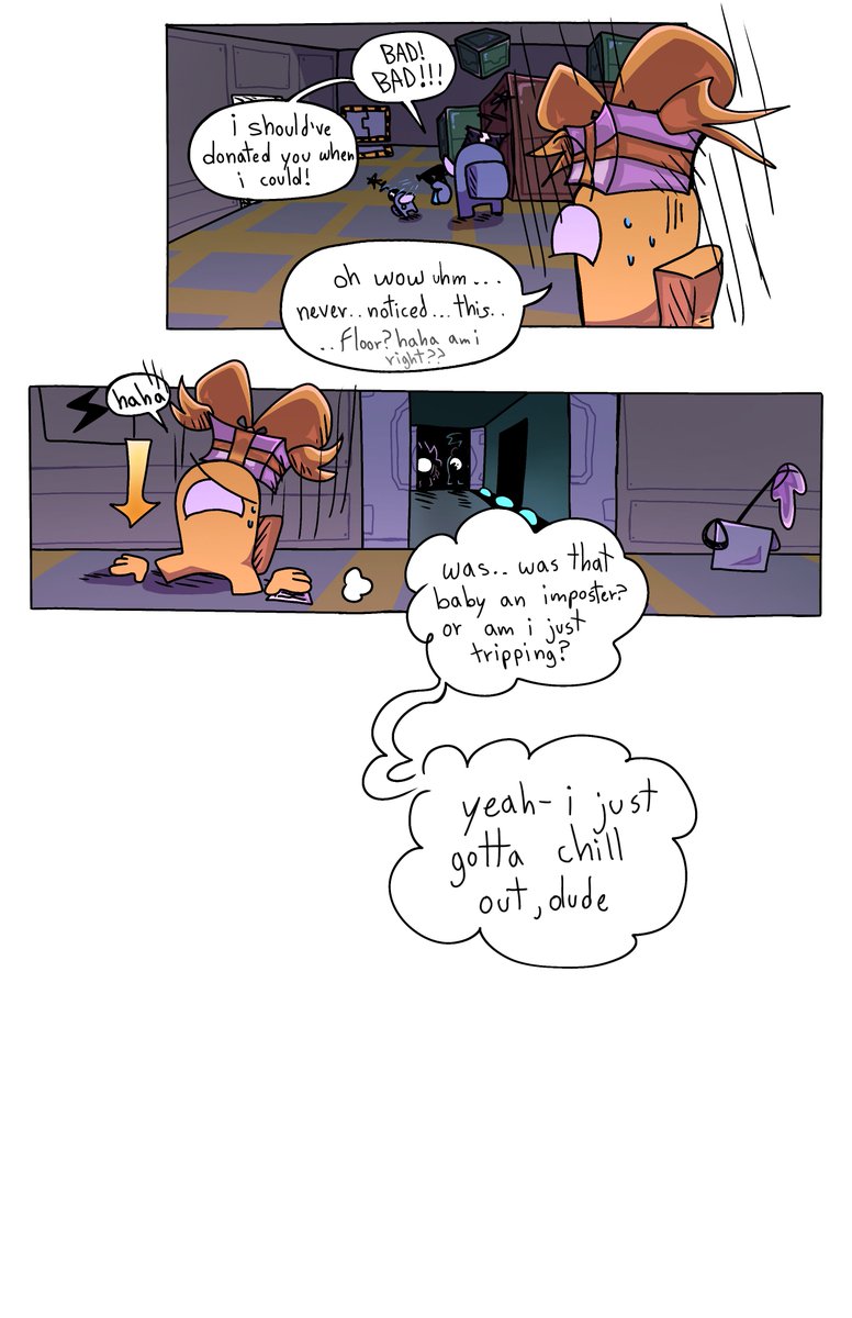 SofMark_'s tweet photo. Now this is fun—Yellow meets Lime for the first time!!! And they ALMOST do drugs??? That's gotta be against company policies, good thing your captain didn't see that
STAY TUNED FOR MORE SPACE DANGER CH1 PAGES
#amongustwt #amongusart #amongusoc #amonguscomic #spacedanger https://t.co/VyeShqs2i2