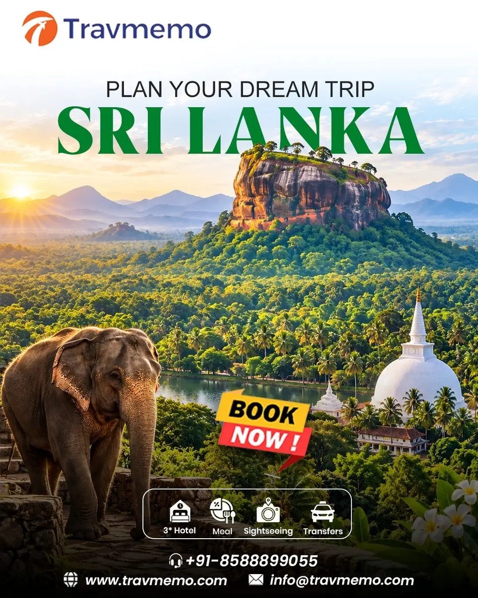 ThuPK8's tweet photo. Plan your dream Sri Lanka getaway with Travmemo. Discover ancient rock fortresses, lush landscapes, breathtaking wildlife, and vibrant culture. Book your unforgettable island adventure today. https://t.co/dJfWZv2tC1