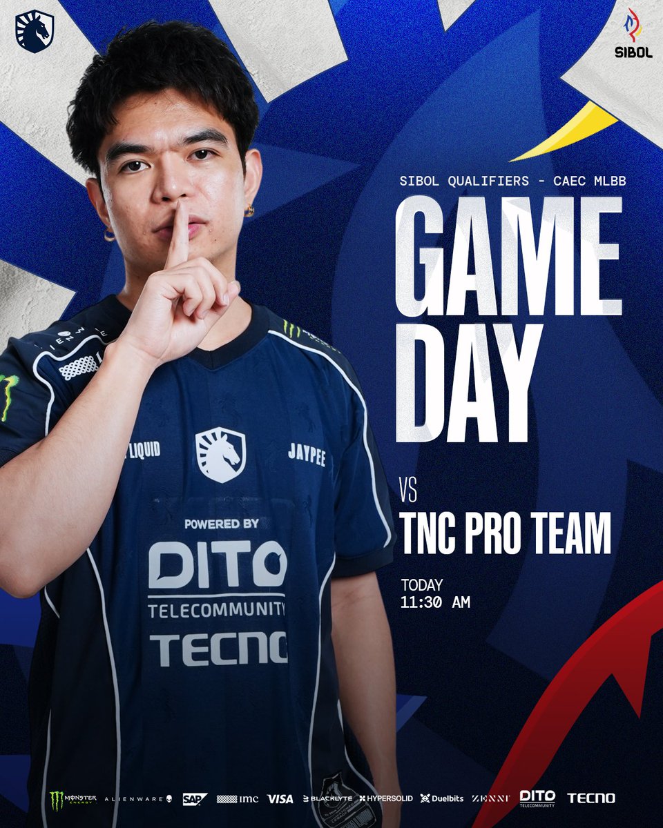 teamliquidph's tweet photo. LOCK IN. EYES ON THE PRIZE.
The guys will take on TNC Pro Team in the SIBOL Qualifiers โ CAEC MLBB! Time to step up, take control, and show up when it matters most.
#LetsGoLiquid #TeamLiquidPH #SibolQualifiers https://t.co/PiSZpQUoVR