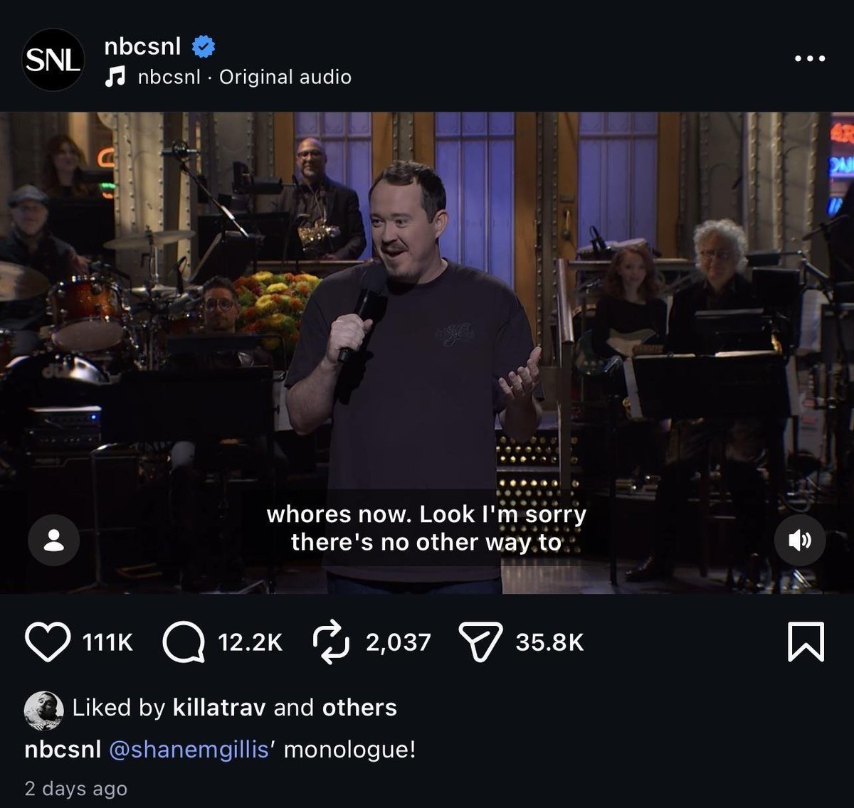 orodcore's tweet photo. taylor's husband liked this monologue btw https://t.co/7vsOw7D1Xb