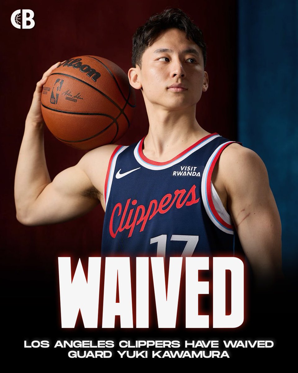 CourtsideBuzzX's tweet photo. BREAKING: Los Angeles Clippers have waived guard Yuki Kawamura ❌

Kawamura, 25, had 10 PTS &amp; 4 AST in 14 MIN in his most recent preseason game. 

Who should sign him? 🤔 https://t.co/6UiUk5evjm
