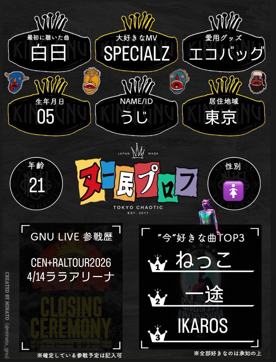 ujibuchi's tweet photo. また仲よくしてください🙌 
 #KingGnu好きな人と繋がりたい #ヌー民プロフ #KingGnu https://t.co/vwGr1Bdsi1