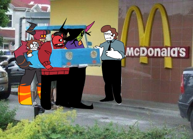 DyingEnddy's tweet photo. I wake up, I look on Twitter to see alot of Parody accounts of Spooky Month characters fighting https://t.co/abrP648bTm