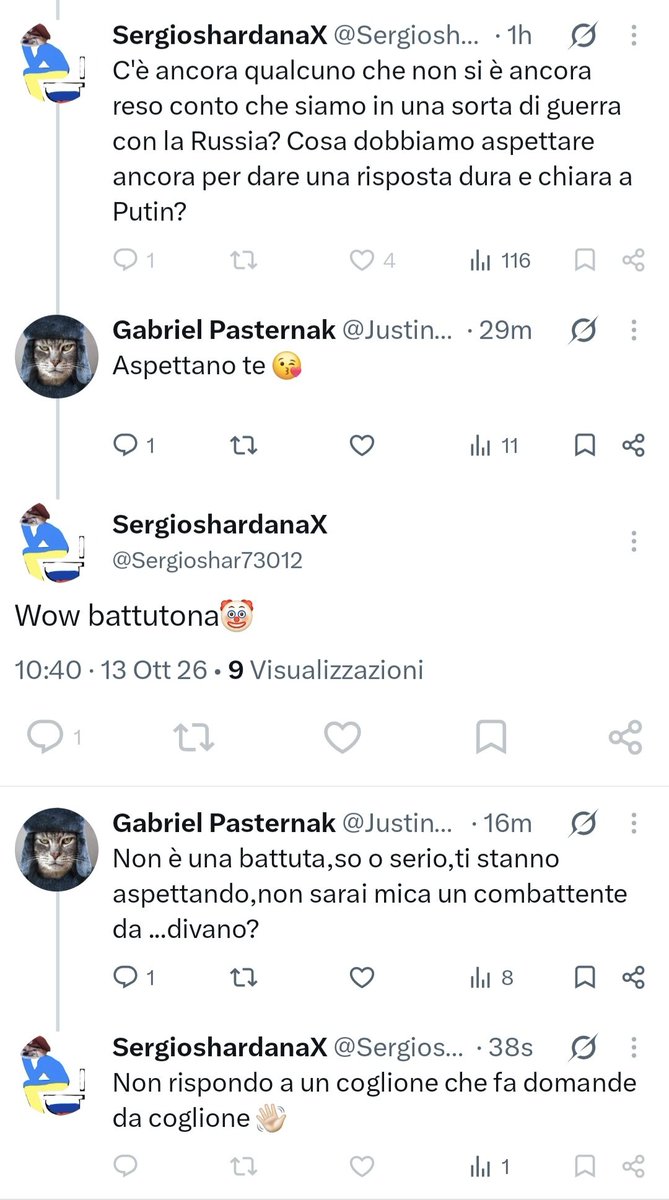 Justinsmith1409's tweet photo. Un giorno quando tutto finirà gli #SlavaUkraïni che bramano la guerra dalla cameretta senza capirne le conseguenze andranno studiati. Sono talmente codardi che offendono e poi bloccano ma vorrebbero una guerra contro la #Russia potenza nucleare,vita noiosa o perfetti imbecilli? https://t.co/4dV2yMpssQ
