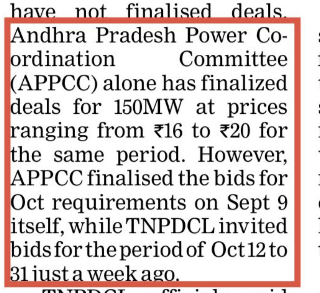 AddyVenu's tweet photo. Neighbour AP is buying Electricity @ 20rs. Why TN is spending 35rs? https://t.co/e8S8EXYgsF
