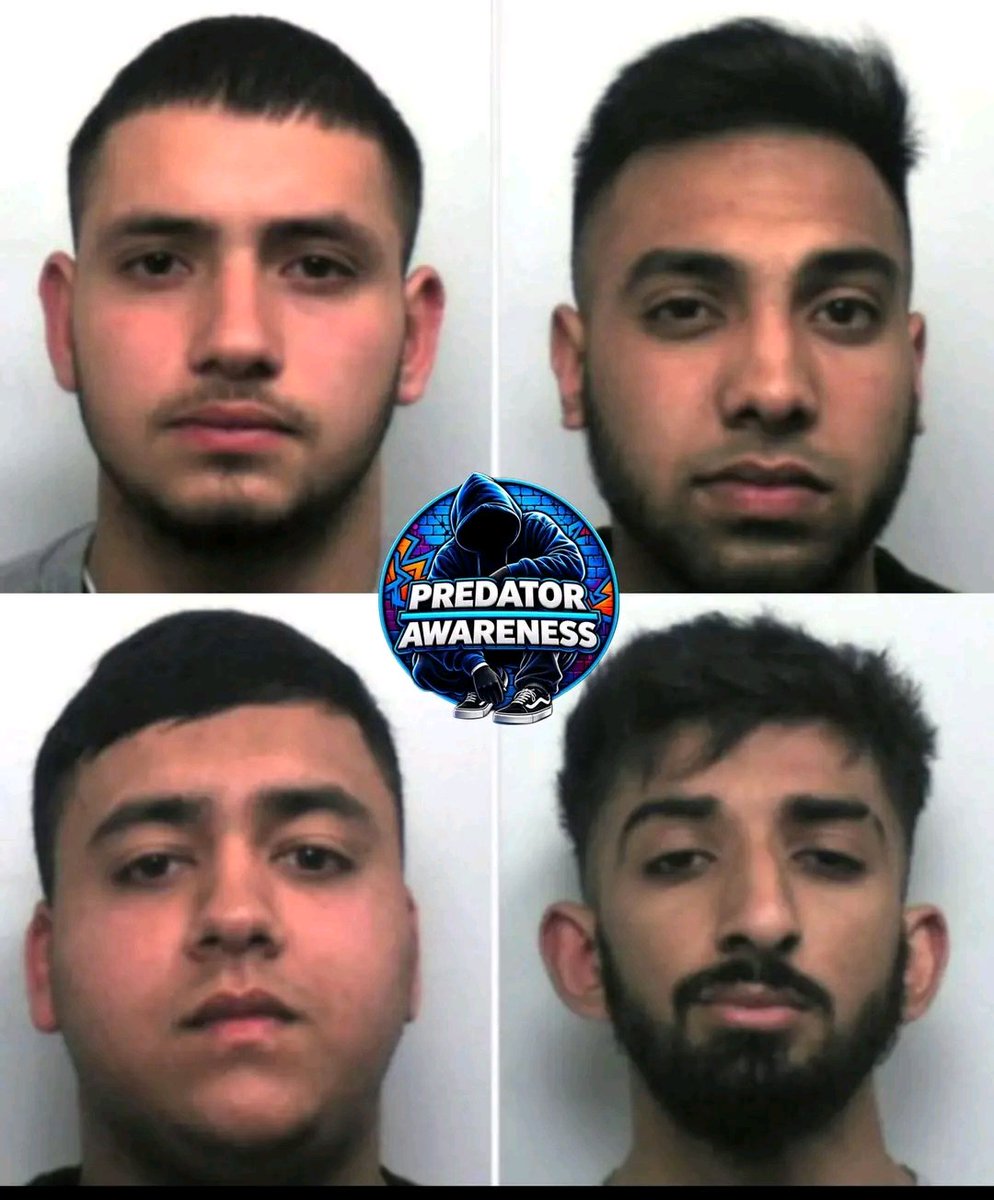 FreyjaBakke's tweet photo. 🤬 GROOMING GANG TREATED SCHOOLGIRLS AS YOUNG AS 13 LIKE ‘TROPHIES’ AS FOUR CHILD SEX PREDATORS ARE JAILED

Four members of a grooming gang who sexually exploited vulnerable schoolgirls as young as 13 were jailed for a combined 17 years and eight months after a judge condemned their sickening treatment of children as nothing more than “trophies”.

Taiyab Hussain, 19, Shaheem Ratyal, 19, Sohail Raja Ali, 19, and Mohammed Hizwar Rizwan, 18, all from Burton-upon-Trent in Staffordshire, were brought to justice following a disturbing catalogue of sexual offences against young girls.

The four offenders were sentenced at Stafford Crown Court in April 2018 after admitting a total of 22 offences involving child sexual activity, causing or inciting children to engage in sexual activity and, in one defendant's case, possessing indecent images of children.

Five vulnerable girls, aged just 13 and 14, had been sexually abused between December 2016 and March 2017.

But the case only began to unravel when one courageous young victim watched an educational video warning children about grooming.

As she watched, the schoolgirl recognised the disturbing similarities between the warning signs described in the film and the abuse she had experienced.

She confided in her father, setting in motion a police investigation that would expose the offenders and lead to their arrests.

Investigators subsequently uncovered communications between the men, revealing their shared interest in meeting and sexually exploiting underage girls.

Sentencing the four, Judge Jonathan Gosling delivered a damning assessment of their behaviour.

“These were young men treating the young girls like trophies,” the judge declared.

The court heard that the offenders had encouraged one another, demonstrating a shocking disregard for the welfare and vulnerability of their victims.

Judge Gosling described the offences as extreme and made clear that the children had been treated with appalling indifference.

Hussain, of Shobnall Street, received the longest sentence of five years after admitting six offences, including sexual activity with a child and possessing indecent images.

The court heard how he sent highly sexualised messages before sexually abusing a schoolgirl inside his car while another child was present.

Rizwan, of Derby Road, was sentenced to four years and four months after admitting six offences involving sexual activity with a child and causing or inciting a child to engage in sexual activity.

Ratyal, of Grange Street, also received four years and four months after admitting six offences, including sexual activity with a child and causing or inciting a child to engage in sexual activity.

Ali, of Weston Park Avenue, was handed four years in a young offenders' institution after admitting four offences, including sexual activity with a child. His offending included abuse against a girl aged just 13.

In addition to their custodial sentences, all four were made subject to Sexual Harm Prevention Orders, including an eight-year prohibition on using Snapchat, the messaging platform associated with the case.

They were also ordered to remain on the Sex Offenders Register for life.

Staffordshire Police praised the extraordinary courage of the victims, whose willingness to come forward and support the investigation helped secure the guilty pleas.

Detective Inspector Simon Caton, who led the investigation, paid tribute to the girls for their bravery throughout what he described as a lengthy and complex investigation.

The case exposed how vulnerable children had been sexually exploited by young men who communicated with one another about their offending, while the victims were left to endure the consequences.

Perhaps the most disturbing aspect was that one young girl had to recognise the signs of grooming herself, through an educational video, before the abuse was brought to light.
.
Predator awareness 
Photo credit predator awareness