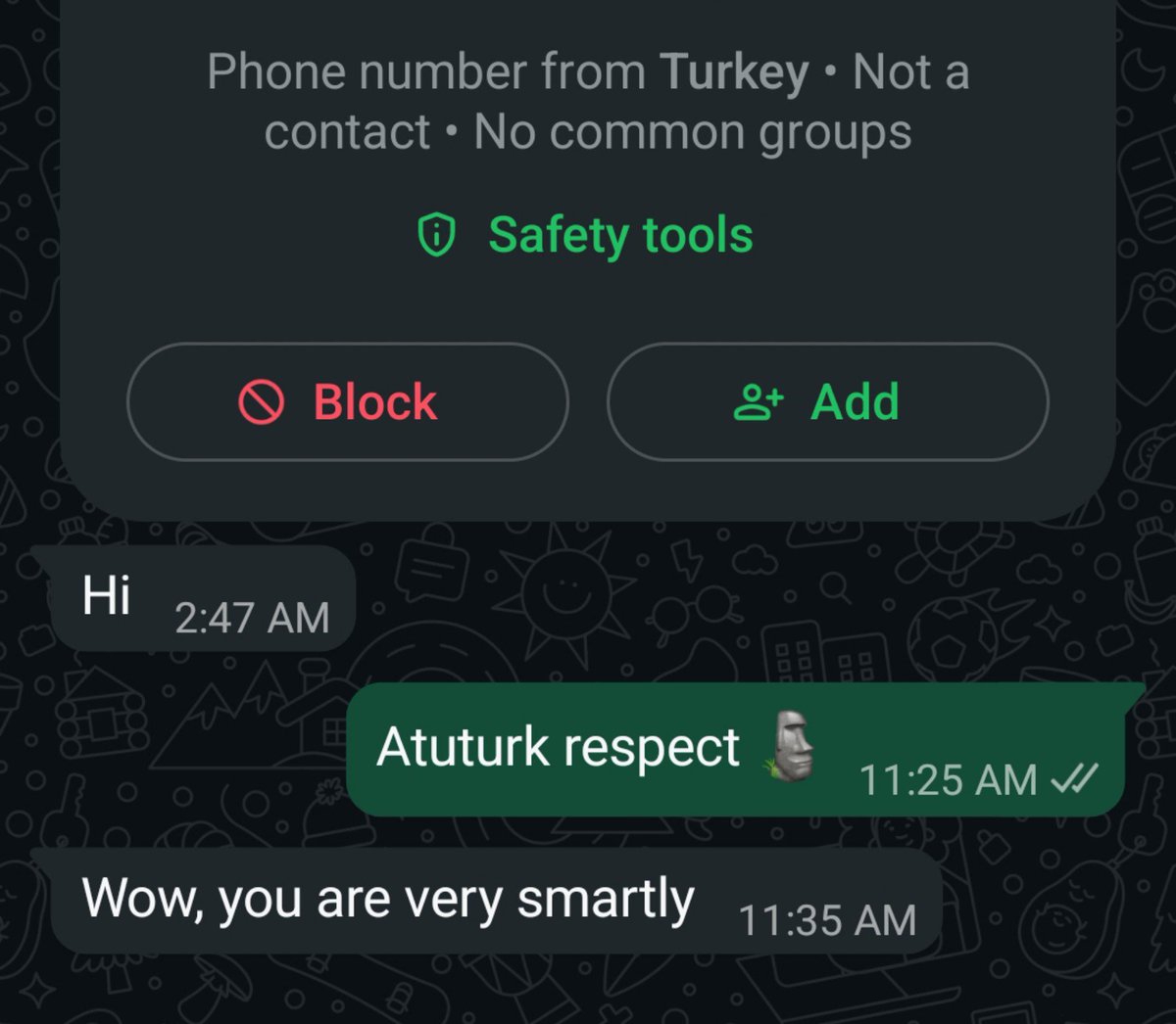 RegimerIlan's tweet photo. A random Turkish dude somehow got my number https://t.co/T87NeV8ASu