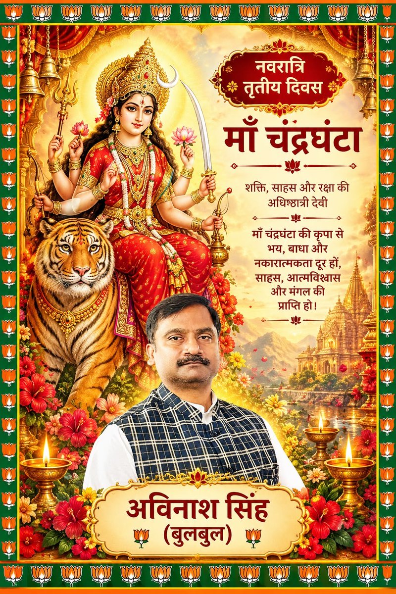 BjpBulbulsingh's tweet photo. #जय_माँ_चन्द्रघण्टा🌹🙏🌹
#शारदीय_नवरात्रि_तीसरे_दिन_की_हार्दिक_शुभकामनाएं 🌹🙏🌹 https://t.co/0q6kdEjAcM