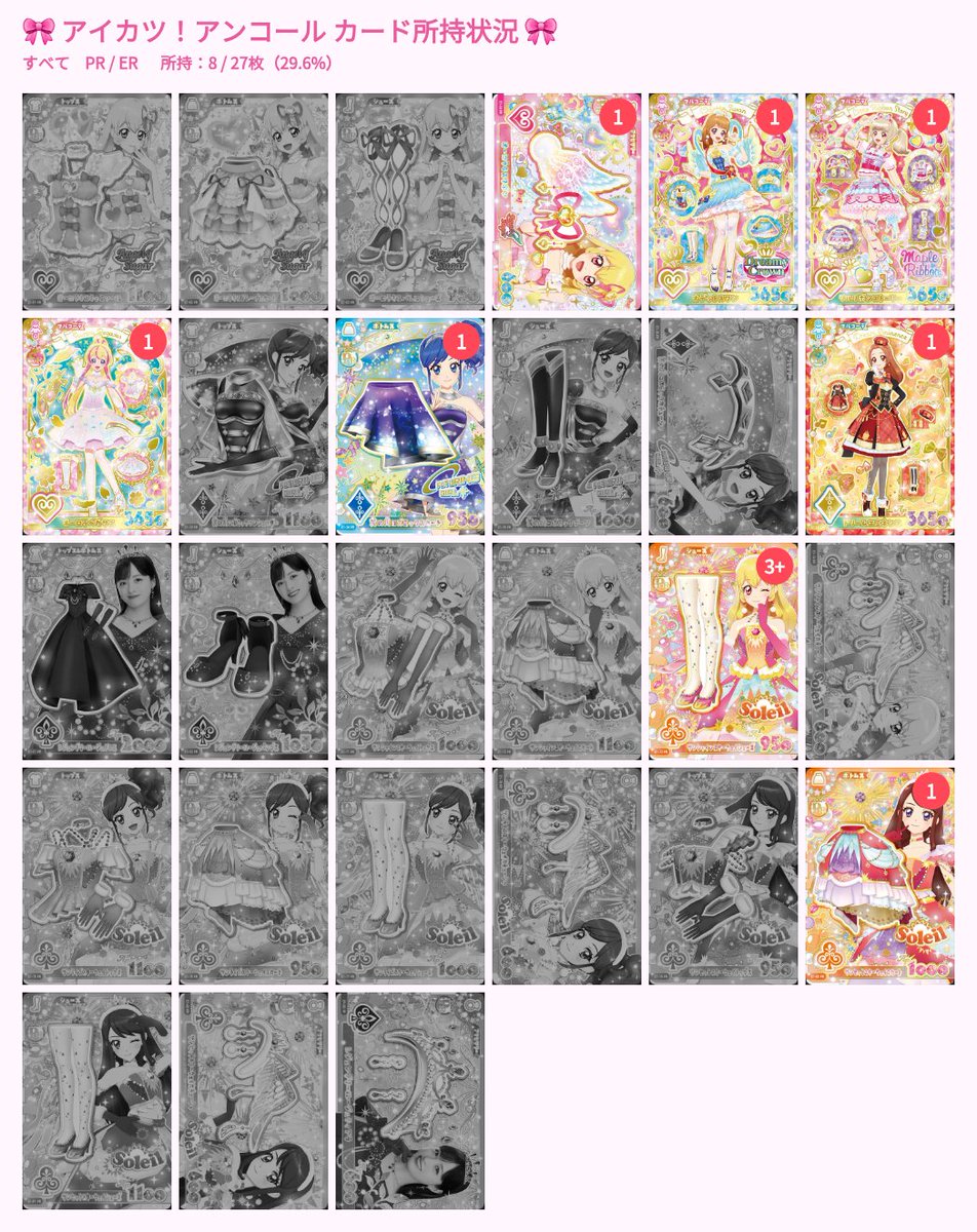 N_mo_k's tweet photo. 【交換】アイカツ アンコール

譲 ꒱ 画像1枚目
求 ꒱ 画像2枚目 ♡求最優先

郵送希望📮
交換していただける方を探しております🔎*⋆

条件の良い方優先とさせていただきます。
検索からもお気軽にお声掛けくださいませ^ᴗ ᴗ^♡

#アイカツ交換 #アイカツアンコール https://t.co/M3aDDINUGK