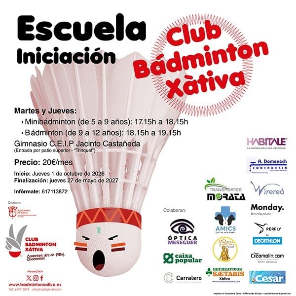 CBXativa's tweet photo. Inicio de la actividad en la Escuela de Iniciación y en la Academia de Adultos de Bádminton..
https://t.co/6UKnDuVRRk
#TeamCBXtv #Badminton #Xativa #deporte #Xàtiva #ActivaXàtiva #team #iambadminton #motivation #readytowin #TeamXativa https://t.co/nZ2B80DDMC