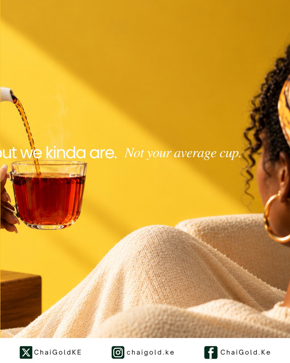 ChaiGoldKE's tweet photo. The confidence isn't random. the flavour explains everything. 😮💨
ChaiGold Tea. enough said. 💛
#ChaiGoldTea #GoodTea https://t.co/5S2JZJlPws